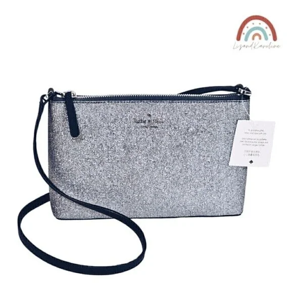 New! Kate Spade Joeley Glitter Crossbody Dusk Navy Evening Bag