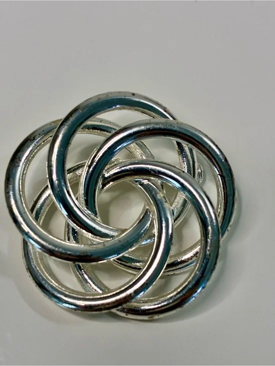 Napier Silver Infinity Interlocking Knot Brooch Lightweight Timeless Elegant