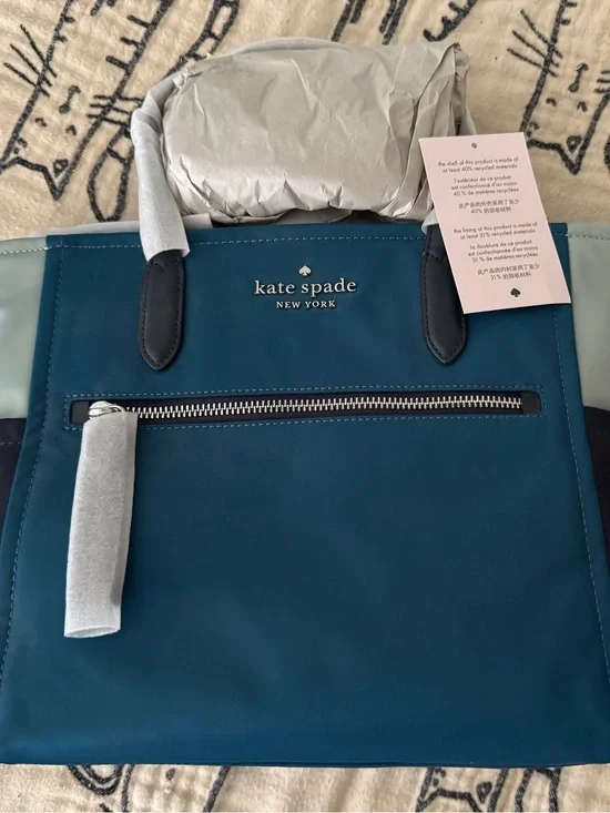 kate spade Blue Teal Contrast-Trim Tote