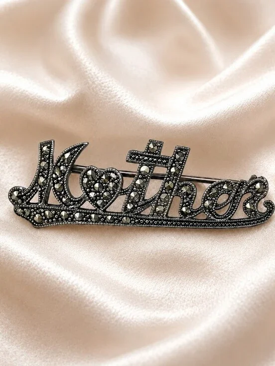 Mother‎ Brooch in Marcasite and Sterling
