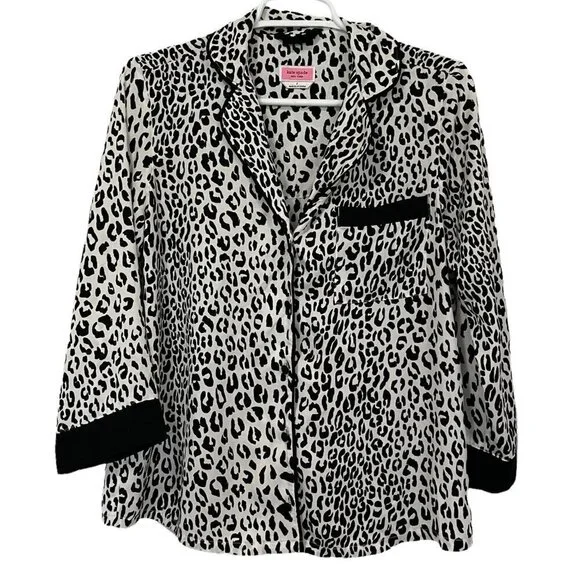 Kate Spade Pajama Top Blouse‎ Animal Print Leopard Size S