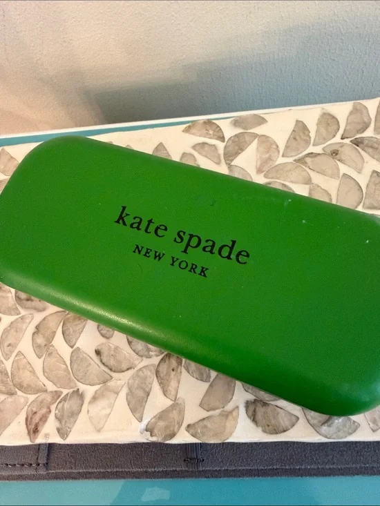 kate spade Green Hard Eyeglass Case with Logo
