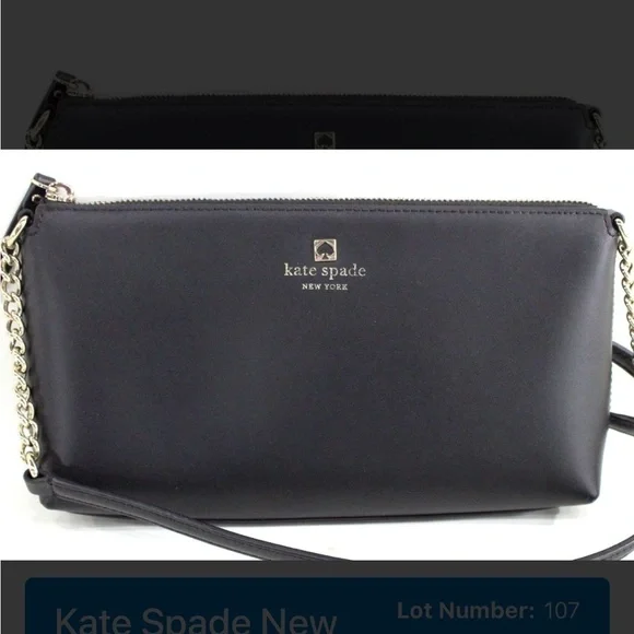 Kate Spade Black Crossbody Bag with Gold Chain