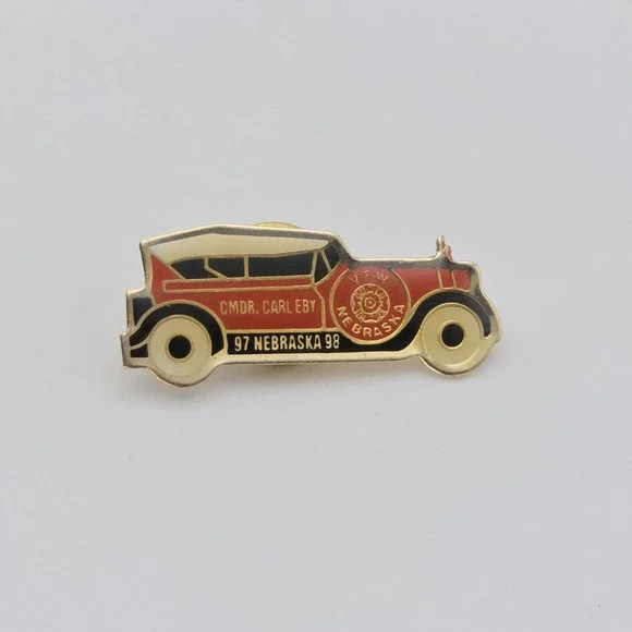 Veterans of Foreign Wars VFW Pin Pinback Enamel Resin Commander Carl Eby 1997-98