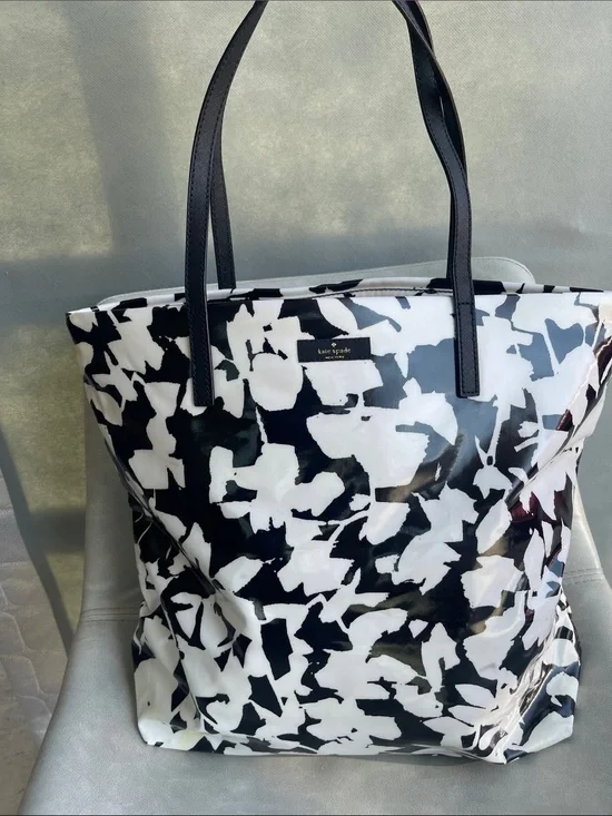 Kate Spade Black and White Abstract Tote Bag