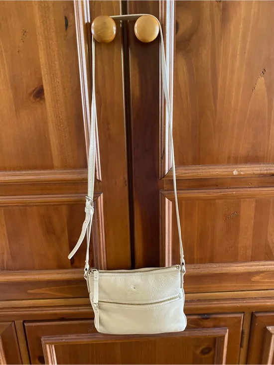kate spade Cream Leather Crossbody with Front Zip