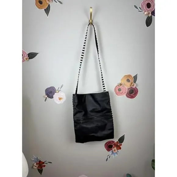 Kate Spade Black and White Striped Crossbody Saturday Bag