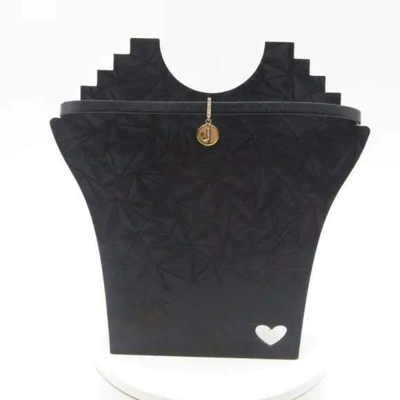 Kate Spade Black leather and Gold J initial necklace