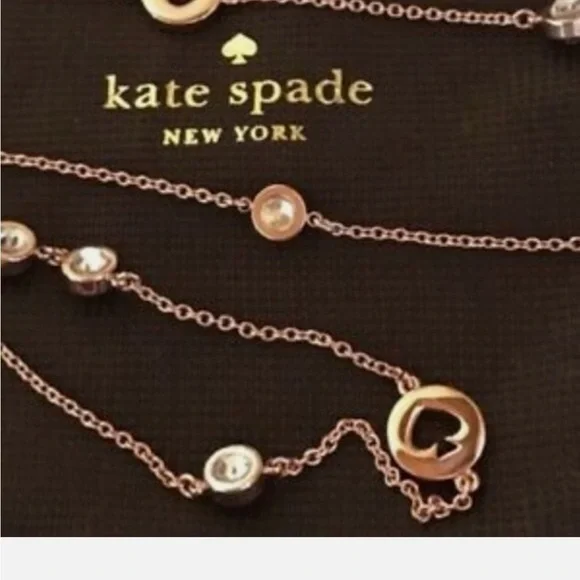 Kate Spade Rose Gold Necklace with Clear Accents