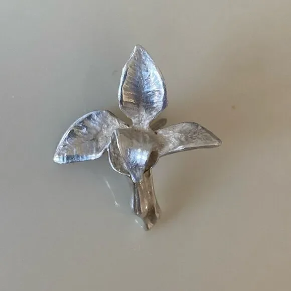 Signed SS trillium pin