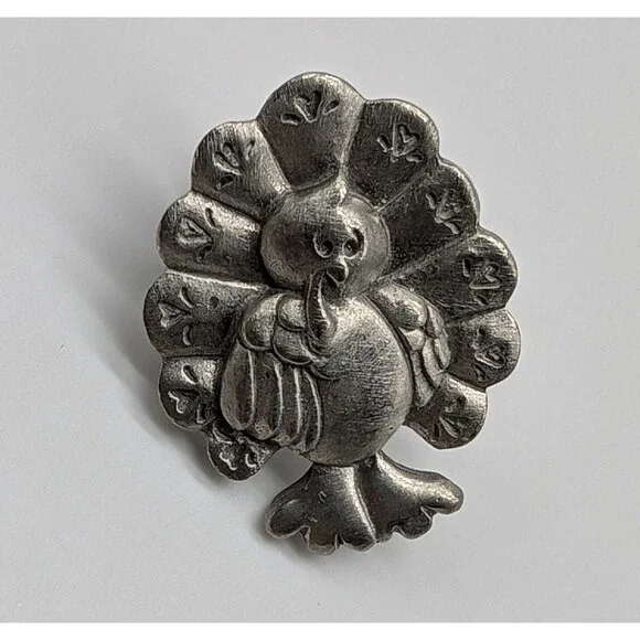 LCD Pewter Turkey Lapel Pin Fall Thanksgiving