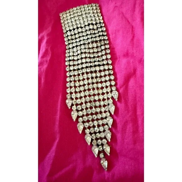 Vintage Dazzling Rhinestone Cascading Necktie 2