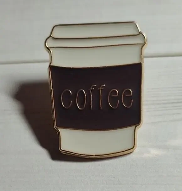Coffee Lover Pin To Go Cup of Coffee Lapel Hat Badge