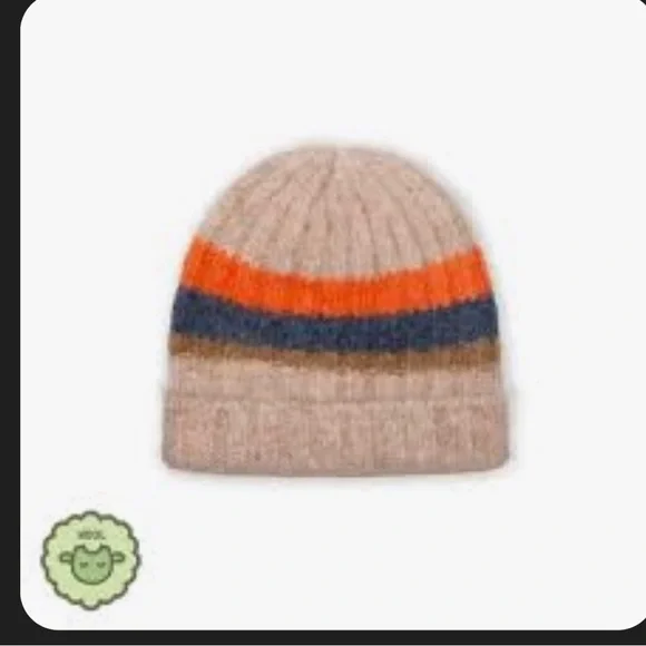 Kids Striped Beanie in Orange and Blue by A Monday In Copenhagan