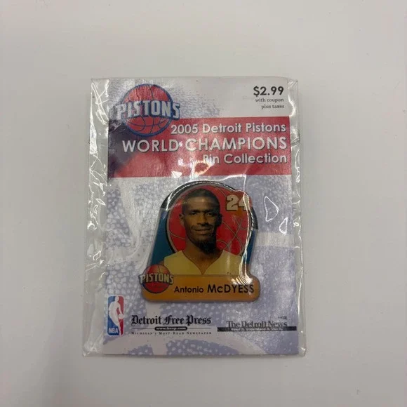 Antonio McDyess 2005 Detroit Pistons World Champions Pin Collection NBA Sealed