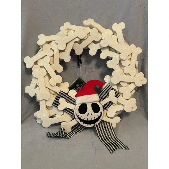 NEW Disney Parks Jack Skellington Nightmare Before Christmas Holiday Door Wreath