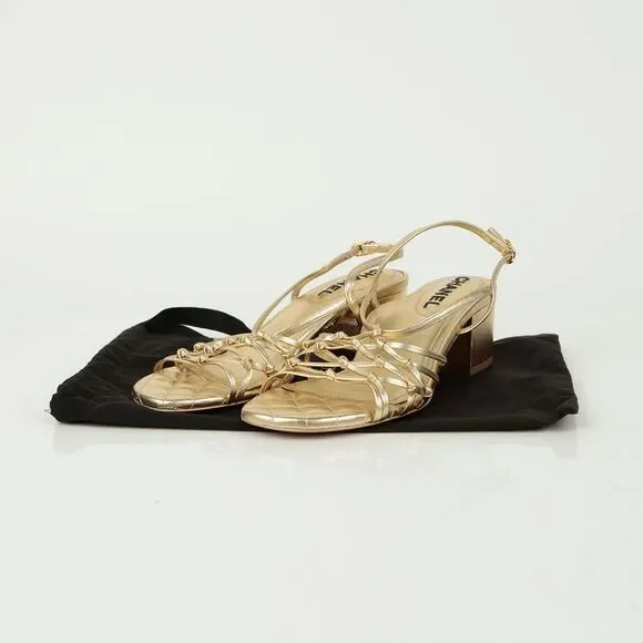 Cc Logo Strap Sandals Size