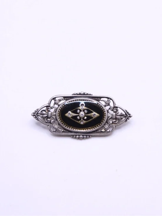 Vintage Catherine Popesco brooch, Swarovski crystal studded on enamel