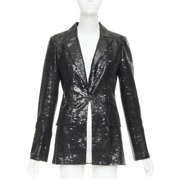 Chanel Miami sequin notched collar tailored blazer