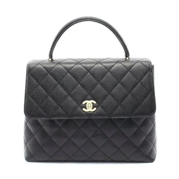 Chanel Caviar Skin Matelasse Top Handle Bag