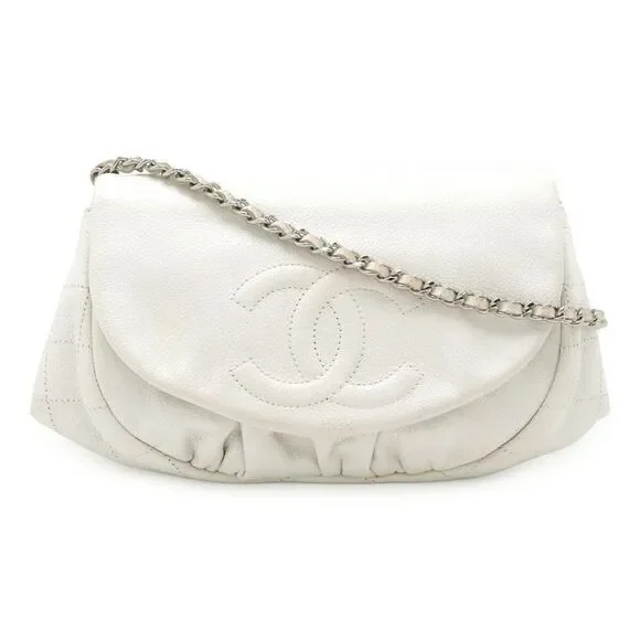 Chanel Half Moon Caviar Chain Wallet