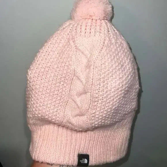 The North Face Toddler Cable Knit Pom Beanie Pink