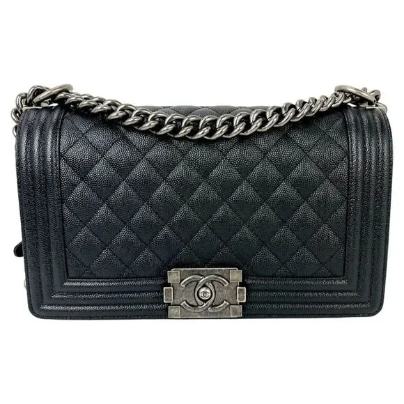 Chanel Caviar Quilted Medium Black Boy Flap Shoulder Bag