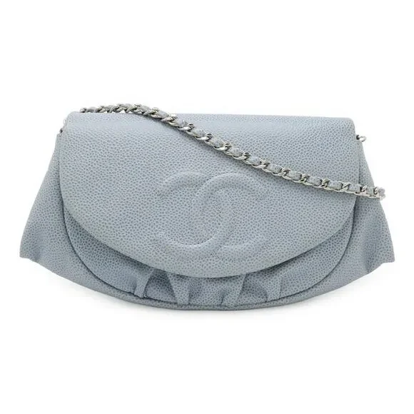 Chanel Half Moon Caviar Chain Wallet Bag