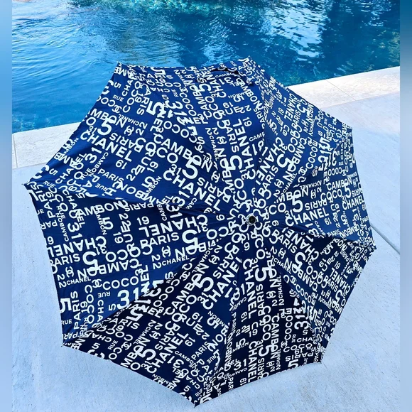 Chanel Blue & White Coco Cambon Umbrella