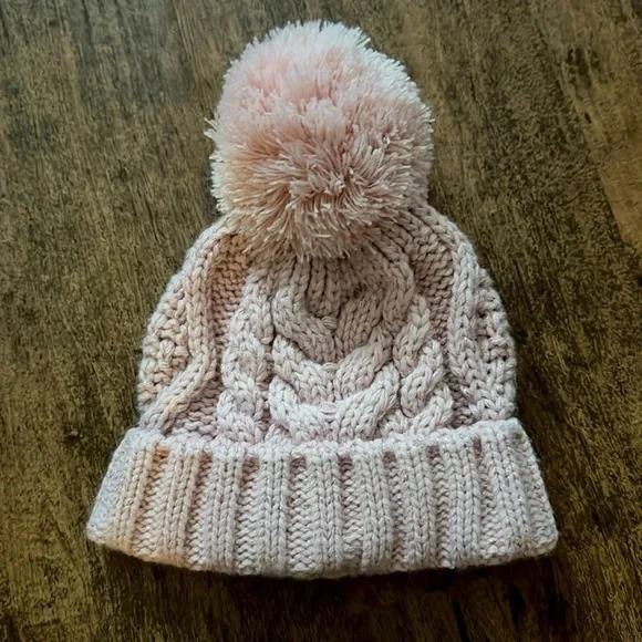 Toddler pink Pom Pom hat gap