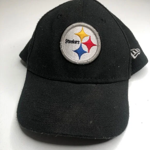 New Era Steelers Hat Boys Black Baseball Cap Pittsburgh NFL Football Youth Sport