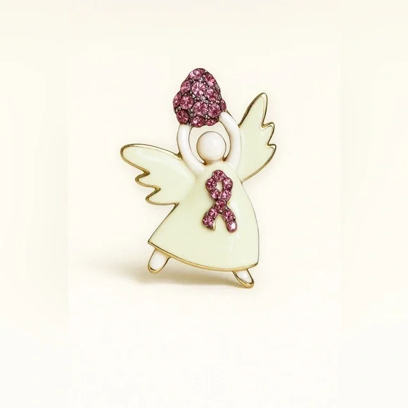 ⚜️❤️‍🔥 Angel Brooch with Pink Rhinestones 💎🫶🏼