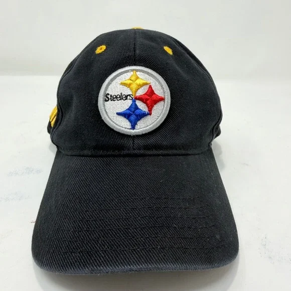 NFL Pittsburgh Steelers Kids Baseball Cap Black Cotton Adjustable Hat One Size