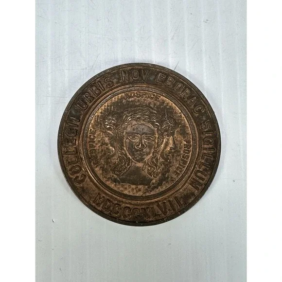 Vintage New York College Copper COLLEGII URBIS NOV EBORAC SIGILLUM MDCCCXLVII‎