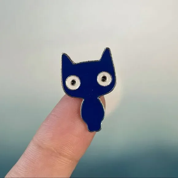Blue Anime Kitty Enamel Pin/ Brooch Lapel