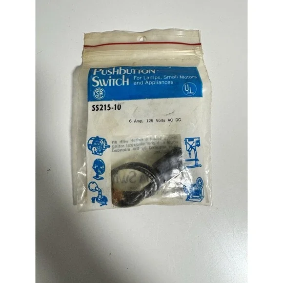 Pushbutton Switch 6 Amp 125V AC DC for Lamps and Small‎ Motors Selecta SS215-10