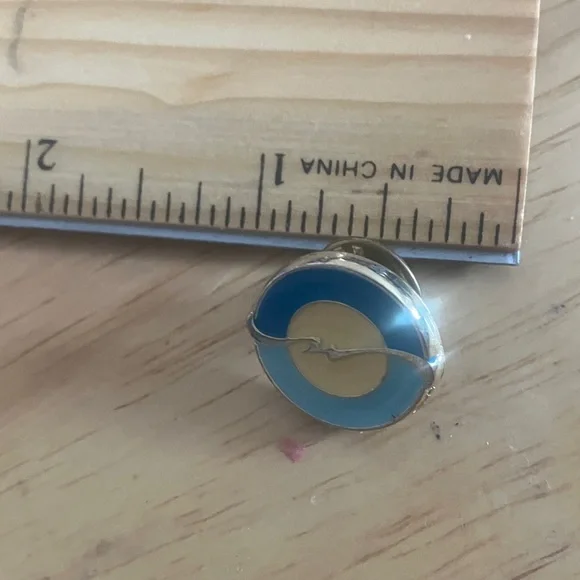 Blue and Gold Circular Pin