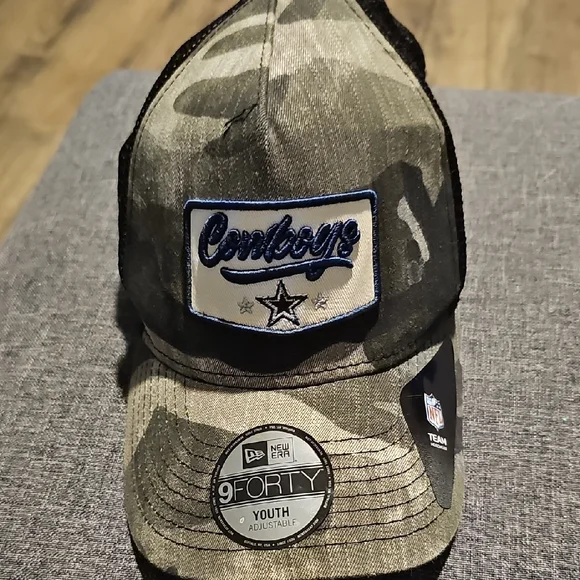 NWT Cowboys Baseball Cap New Era Youth Camouflage Hat NFL Football 9forty