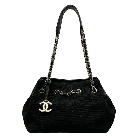 Chanel V Stitch (Chevron) Tote Bag Canvas Lambskin