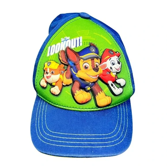 Nickelodeon Paw Patrol Boys Blue Lime Green Chase Marshall Snapback Hat Cap