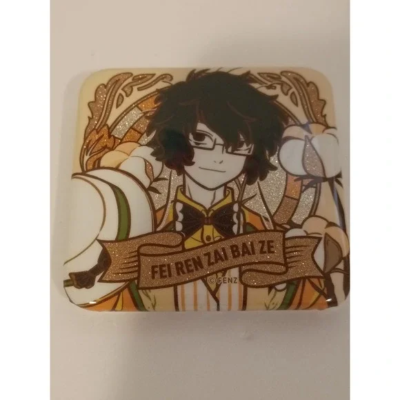 Fei Ren‎ Zai Bai Ze Square Pin Badge Anime Character Glitter Detail FENZ