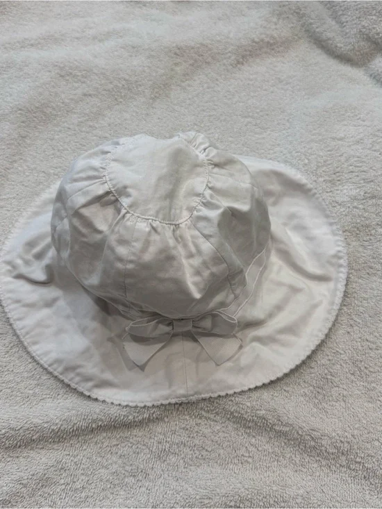 Janie and Jack White Girls' Baby Sun Hat with Bow 6-12 month 100% cotton