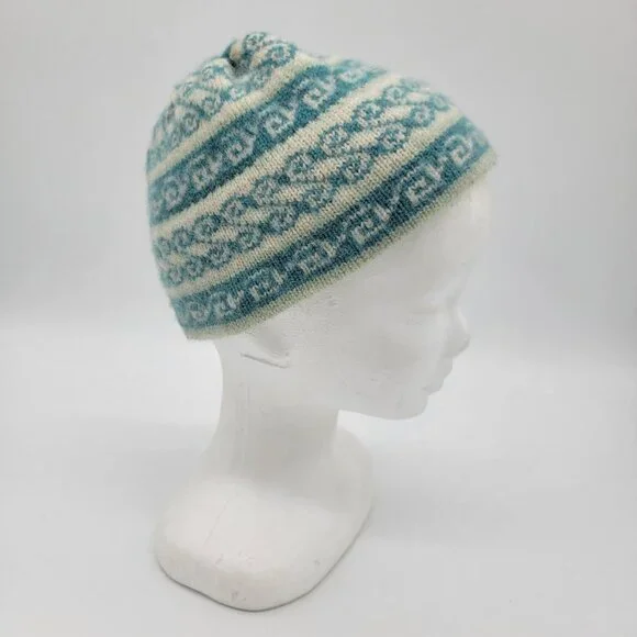KD‎ Hill Girls 100% Wool Knit Beanie Nordic Fair Isle