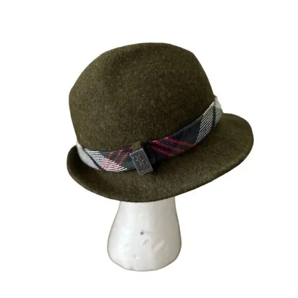 BILLIONARE Bucket Hat Made in Italy 100% Wool Hunter Green