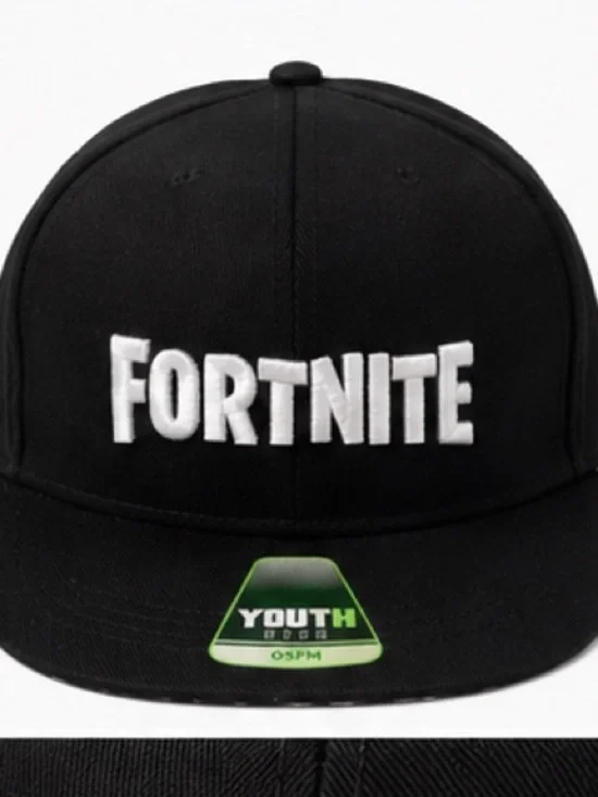 Fortnite Youth OSFM Snapback Flat Bill Cap Black Hat Epic Games Gamer NWT