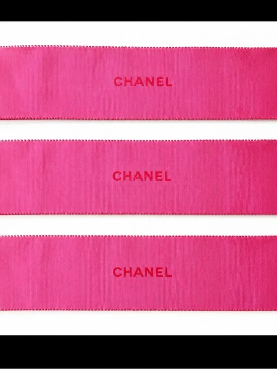 CHANEL Pink Belly Bands Packaging Wraps Set of 3 Gift Box Ribbons Authentic