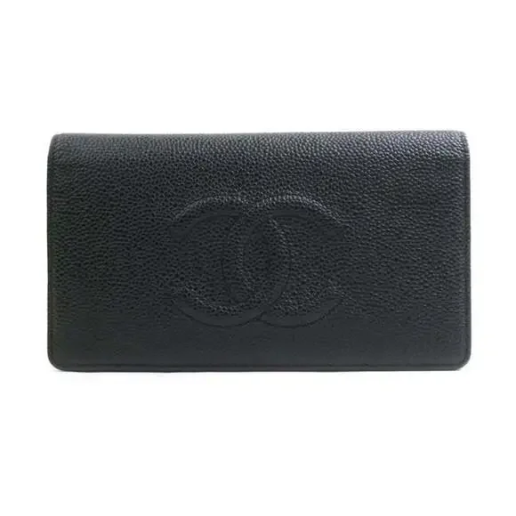 CHANEL Black Caviar Leather Wallet