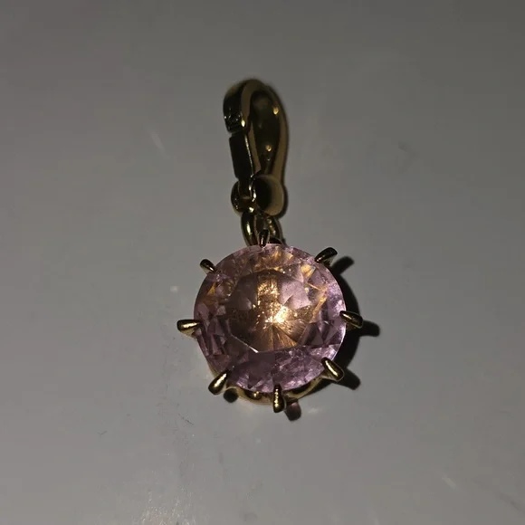 Juicy Couture Gold and Pink Gemstone Pendant Charm