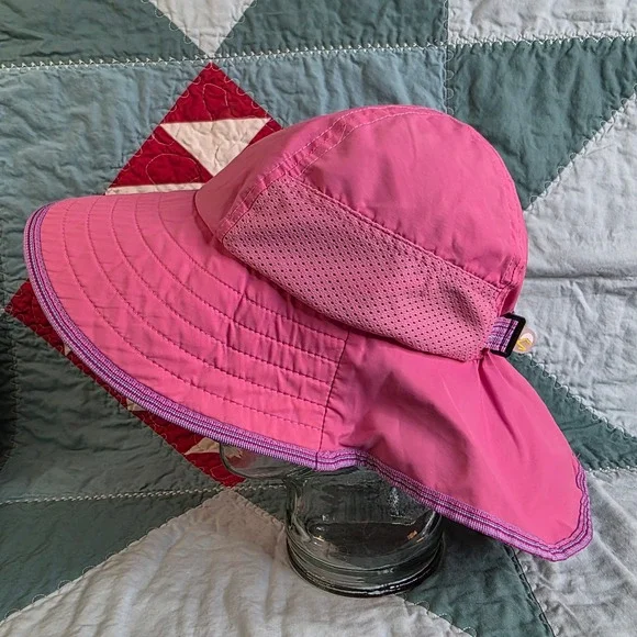 Sunday Afternoons Kids Shade Hat Pink Purple Sun Protection Large 5-12 Years