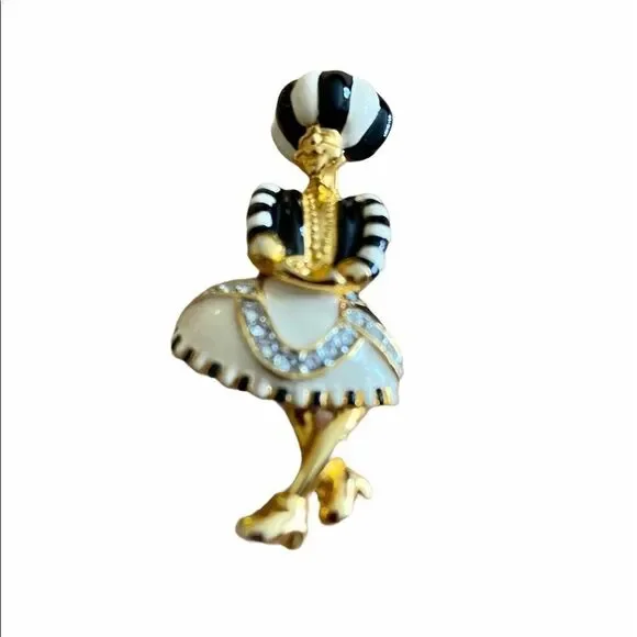 𝅺ENAMEL & rhinestone sultan brooch